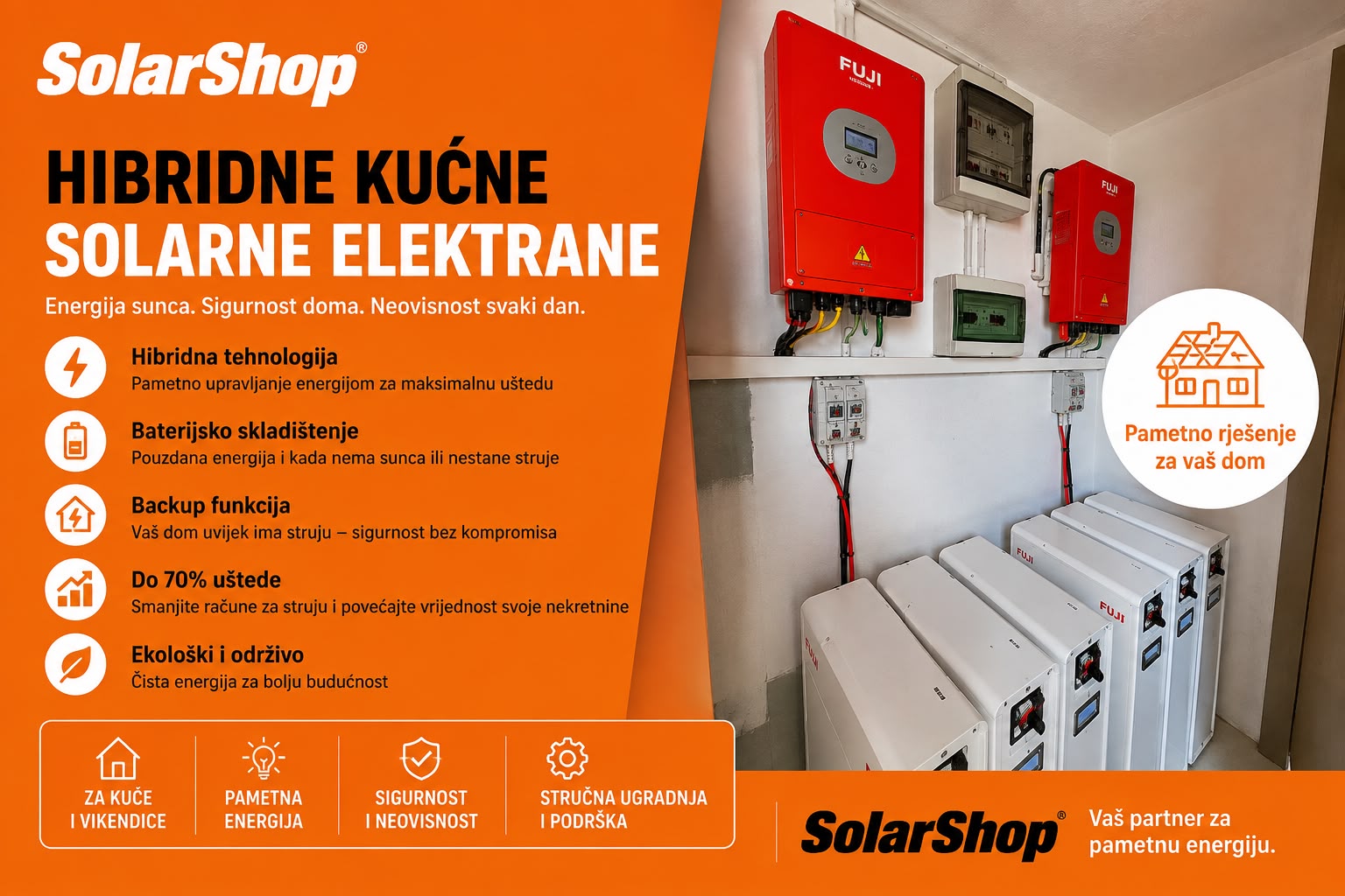 Hibridne kućne solarne elektrane – potpuna energetska neovisnost uz baterijsko spremište