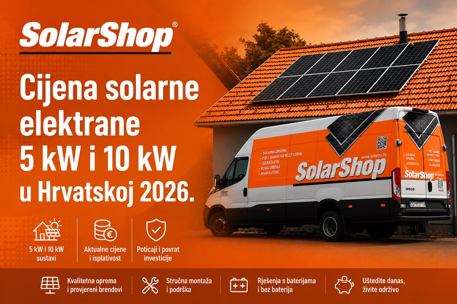 Cijena solarne elektrane 5 kW i 10 kW u Hrvatskoj 2026.