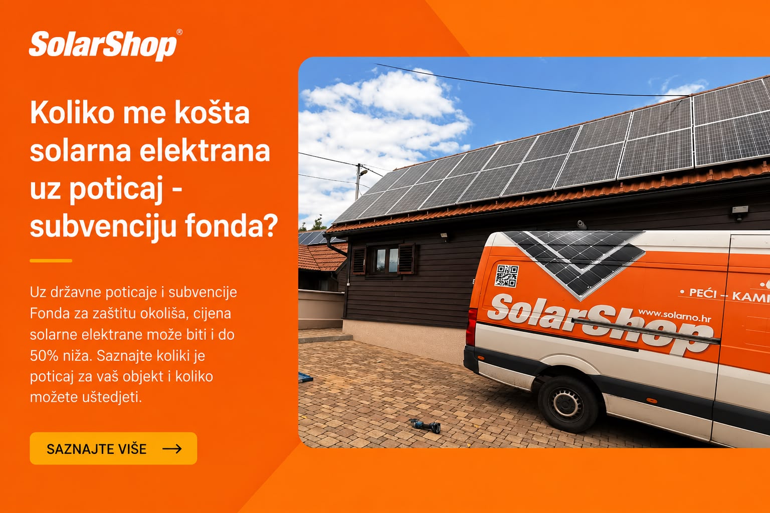 Koliko me košta solarna elektrana uz poticaj – subvenciju Fonda?