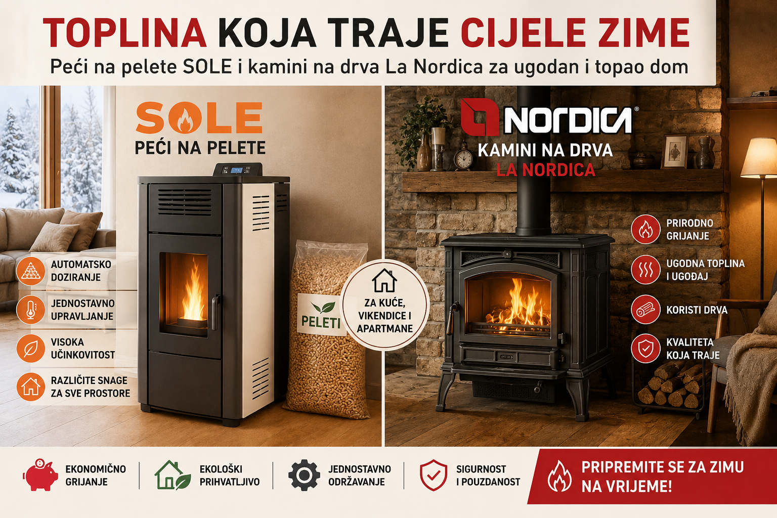 Peć na pelete ili peć na drva – što odabrati za grijanje doma ove zime?