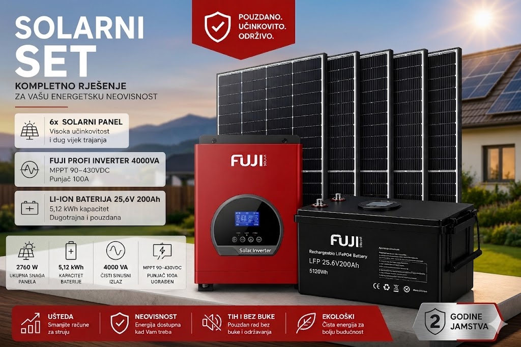 SOLARNI SET za vikendice 4kW OFF GRID solarni sustav