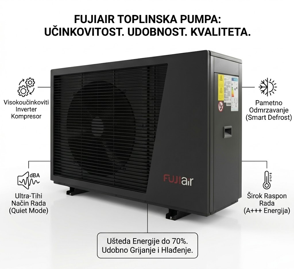 FUJI Air AIR 12kW, visoko temperaturna dizalica topline monofazna - Image 3