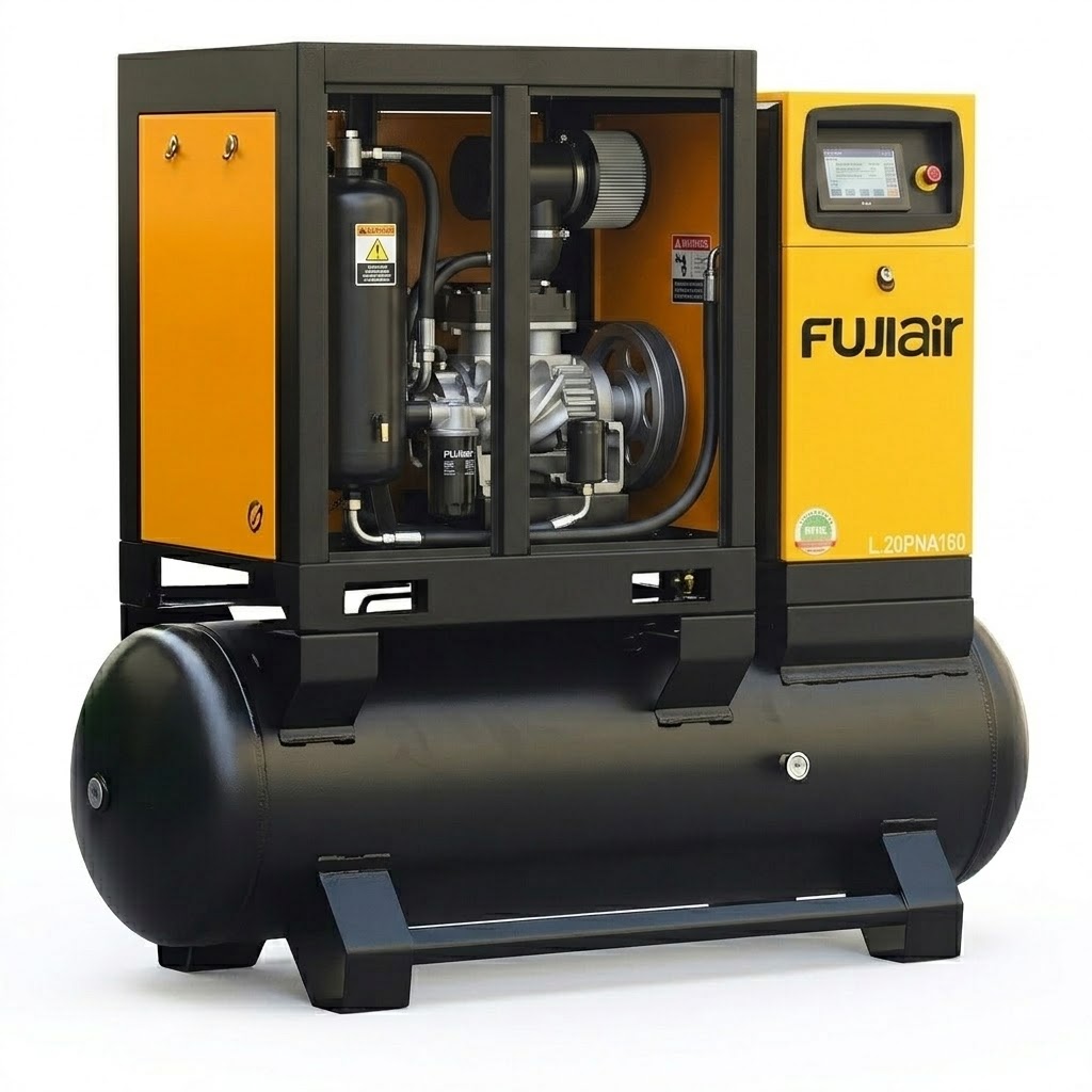 FUJI vijčani kompresor za zrak 7,5kW 4u1(kompresor,spremnik zraka 260L,rashladni sušač,sustav filtriranja) - Image 3