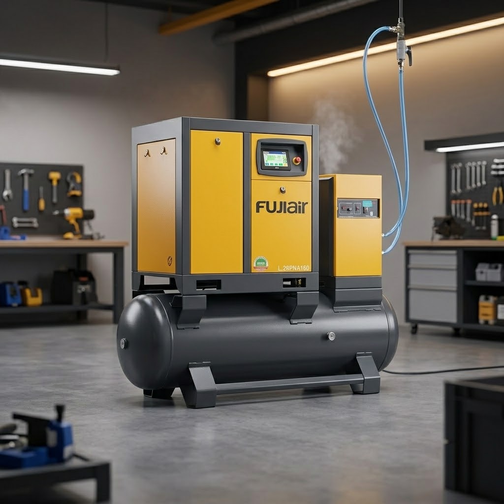 FUJI vijčani kompresor za zrak 7,5kW 4u1(kompresor,spremnik zraka 260L,rashladni sušač,sustav filtriranja) - Image 4