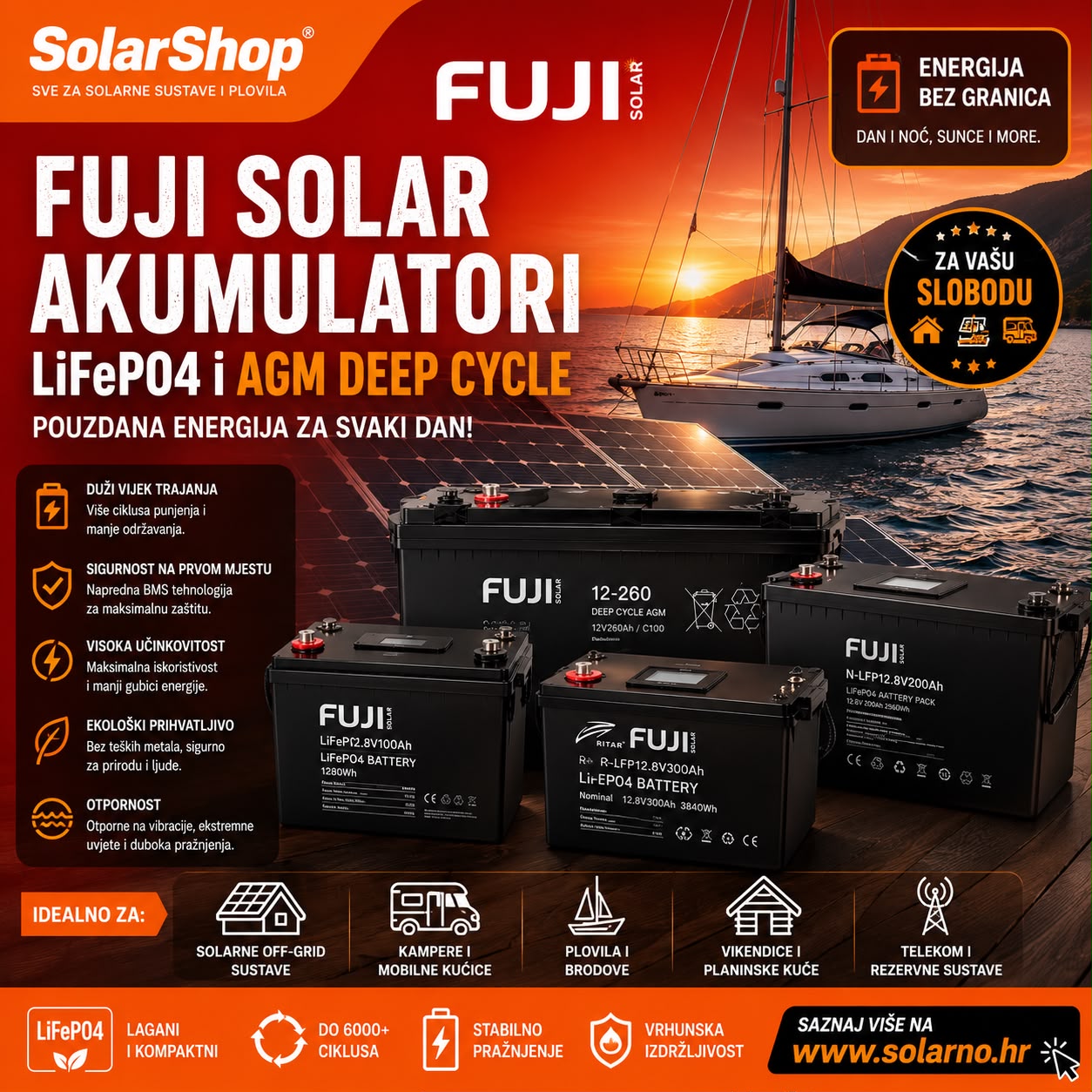 FUJI SOLAR litij-ionska solarna baterija LFP-12,8V-100Ah+LCD-NEATA - Image 4