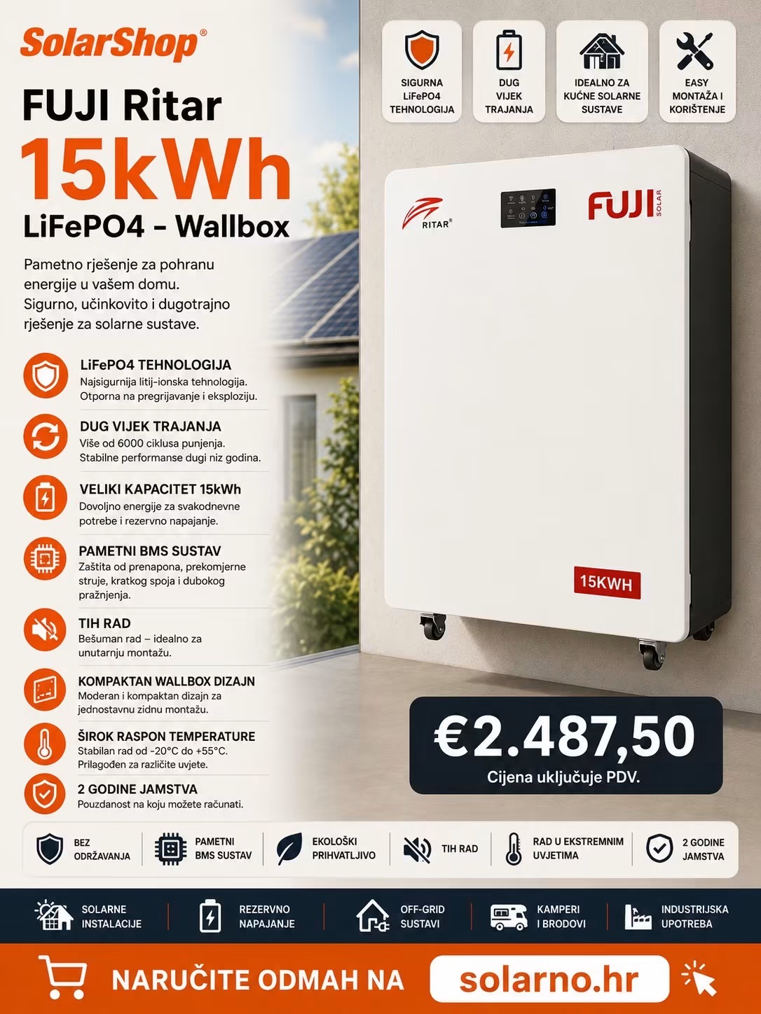 FUJI Ritar 15kWh LiFepo4 - Wallbox - Image 2