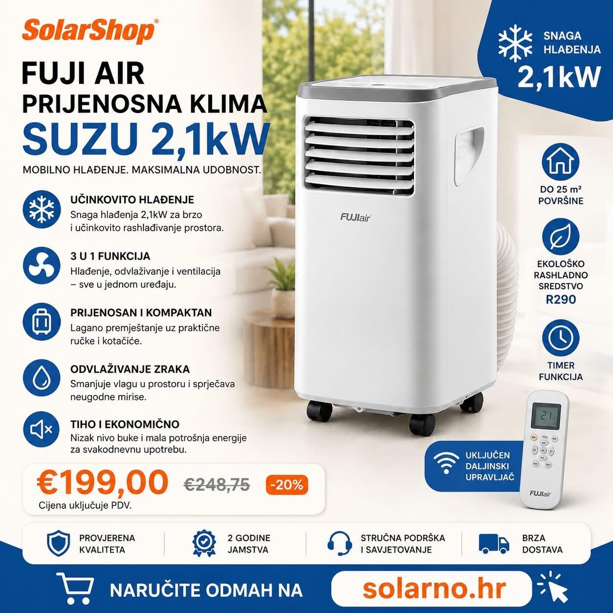 FUJI AIR prijenosna klima SUZU 2,1kW - Image 6
