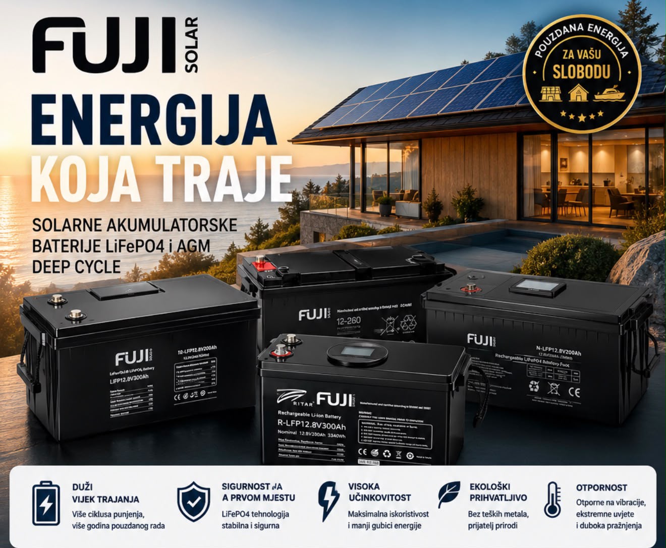 FUJI Li-Ion akumulator LFP-12,8V-300Ah-NEATA sa LCD-om  - Image 3