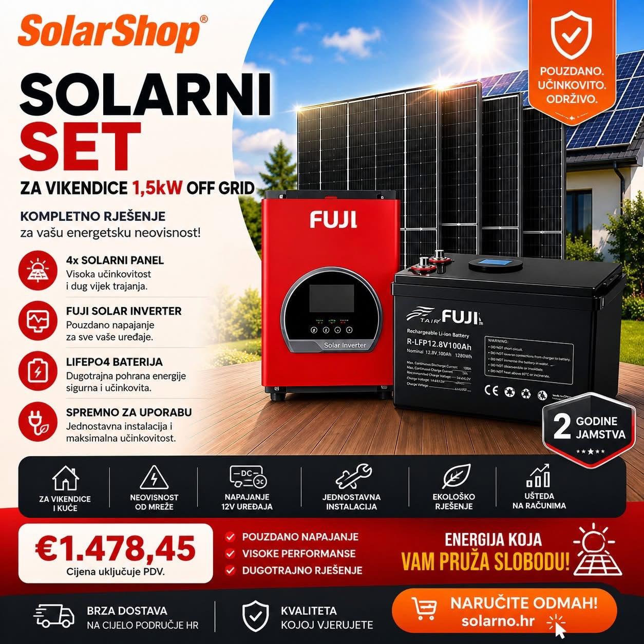SOLARNI SET za vikendice 1,5kW OFF GRID - Image 2