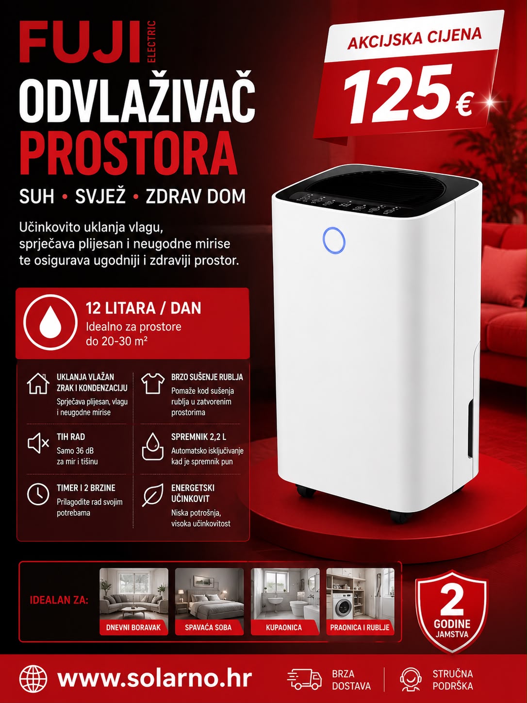 Odvlaživač zraka FUJIAIR KATANA 12L isušivači zraka - Image 3