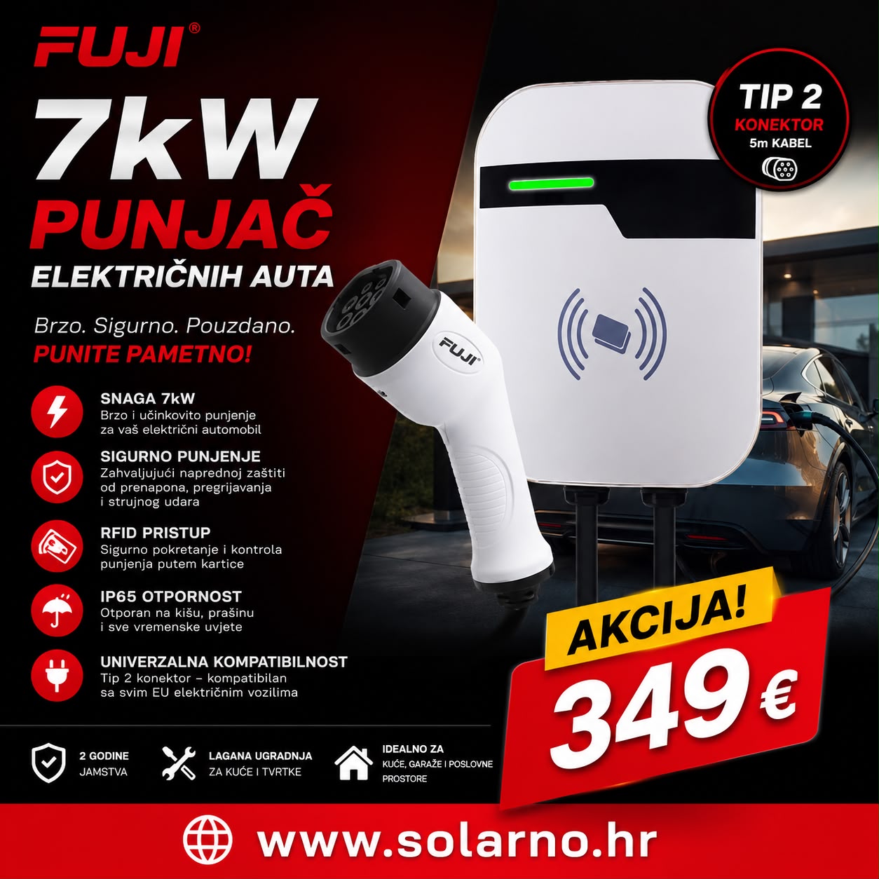 FUJI Solar auto punjač 7kW monofazni - Image 2