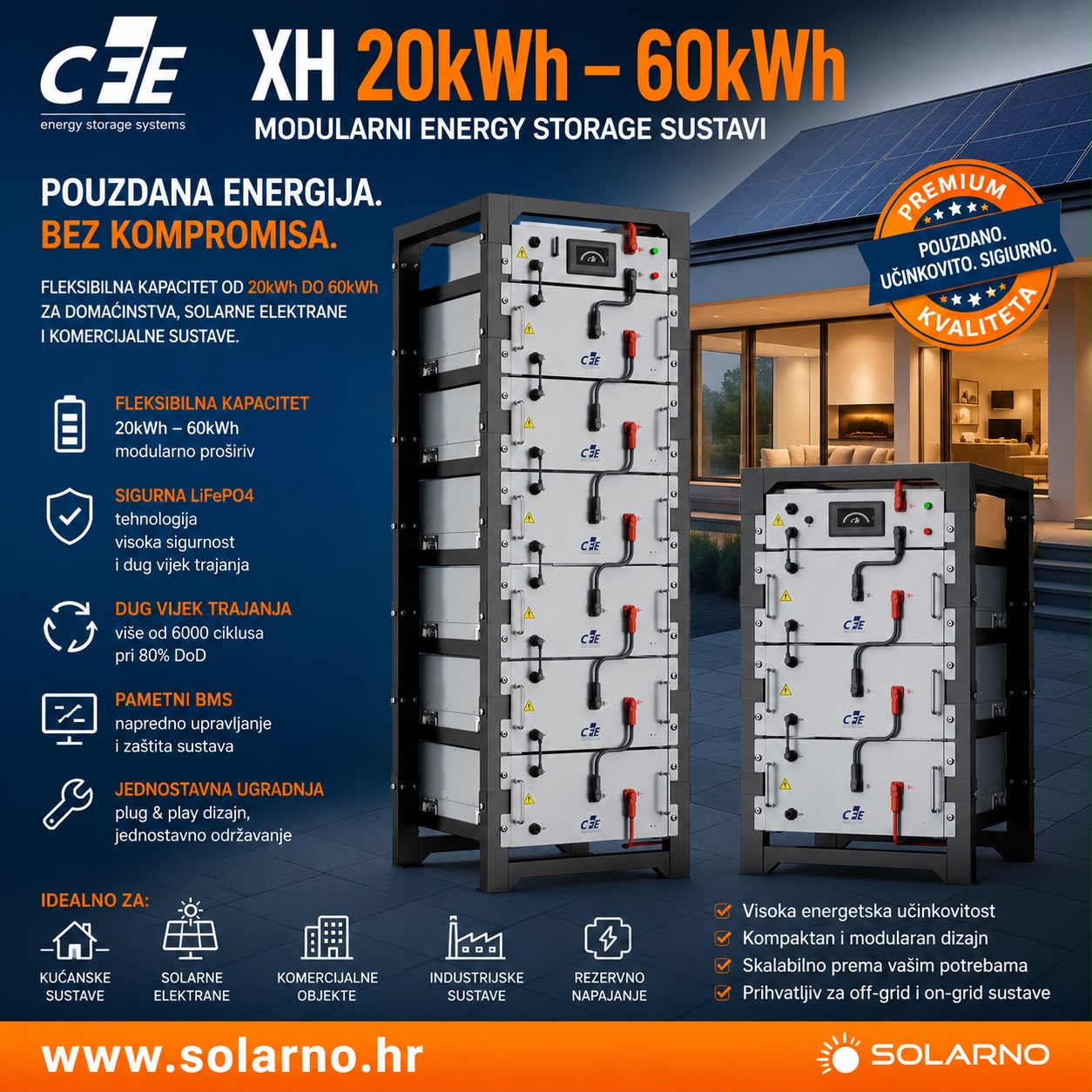 CFE Li-Ion baterija XH 102.4V / 100Ah / 10kWh akumulator - Image 2