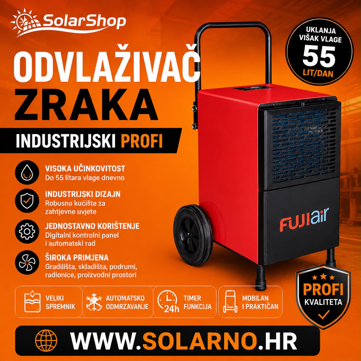 Odvlaživač zraka FUJI Air KATANA FDH-255BS-55L isušivači zraka - Image 2