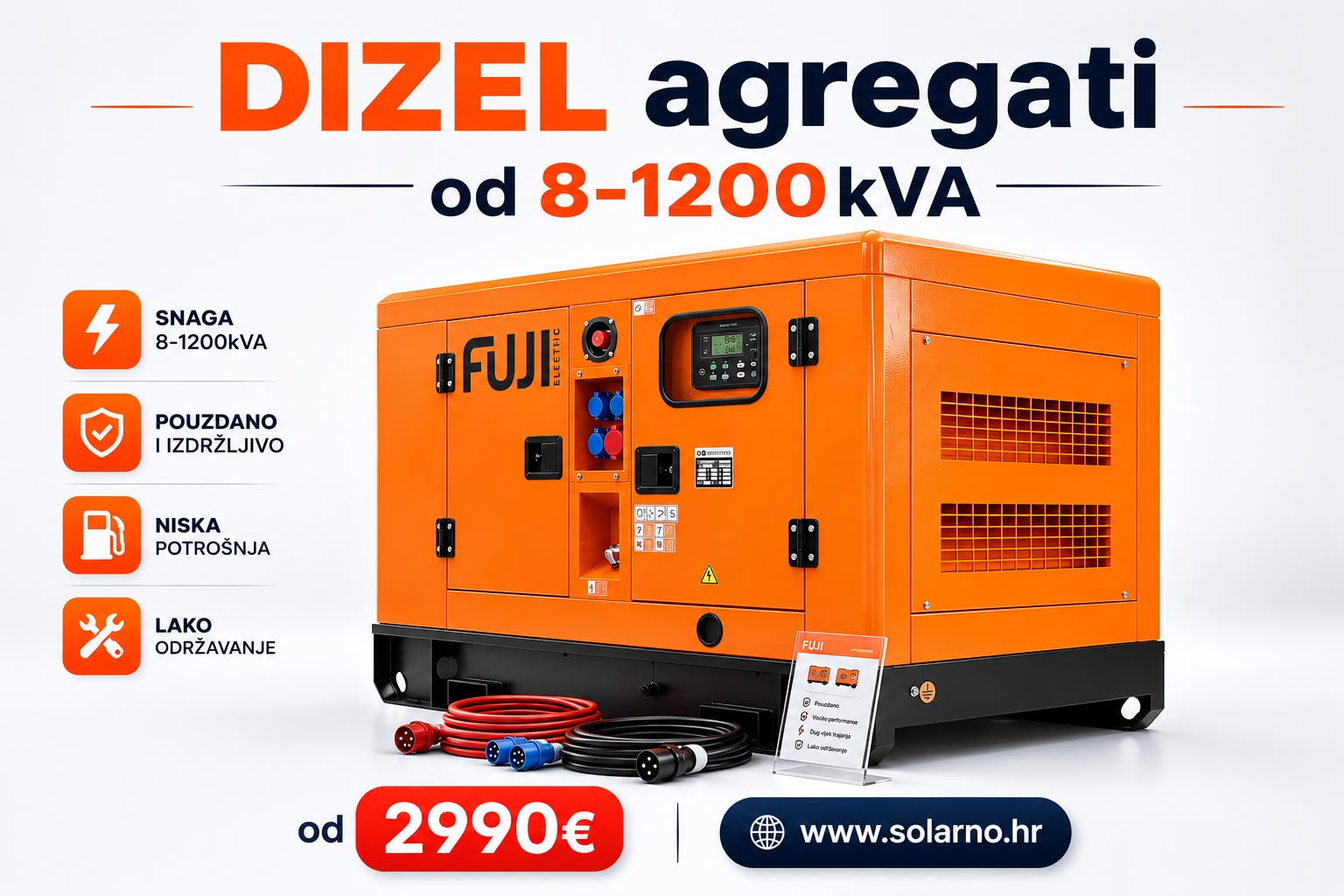 Dizelski agregat FUJI 75kVA-CUMMINS motor HEAVY DUTY trofazni - Image 3