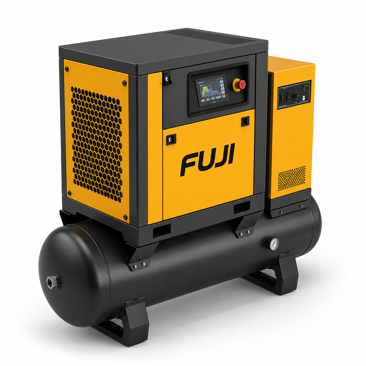 FUJI vijčani kompresor za zrak 15kW 4u1 (kompresor,spremnik zraka 500L,rashladni sušač,sustav filtriranja)