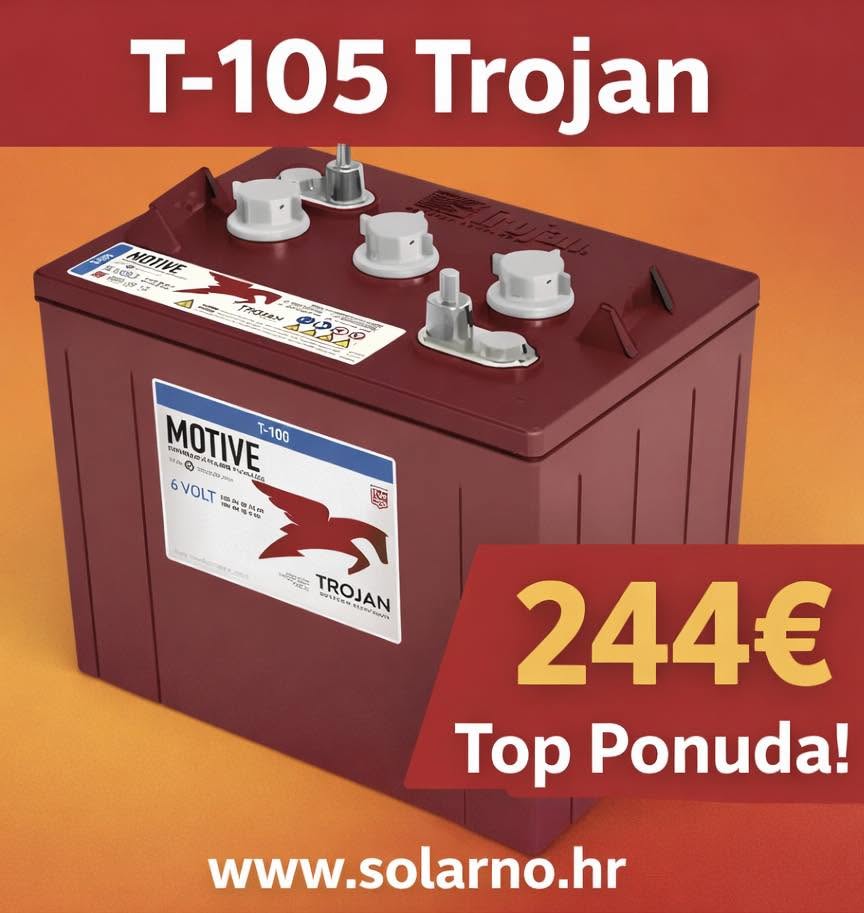 TROJAN akumulator 6V, 225Ah, T105, Deep cycle - Image 2