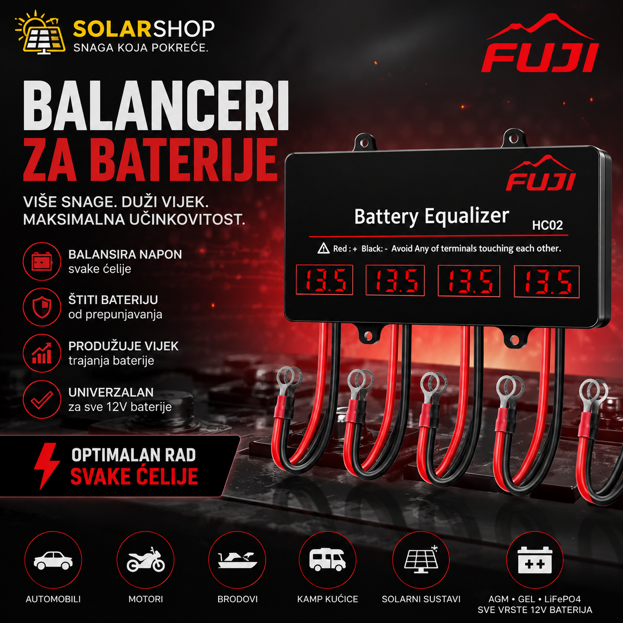 FUJI SOLAR battery balancer za 24V baterije - Image 2