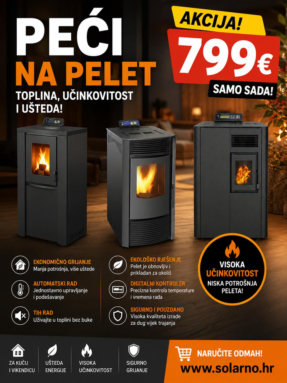 Peć na pelet 12kW Ventilato SOLE - Image 2