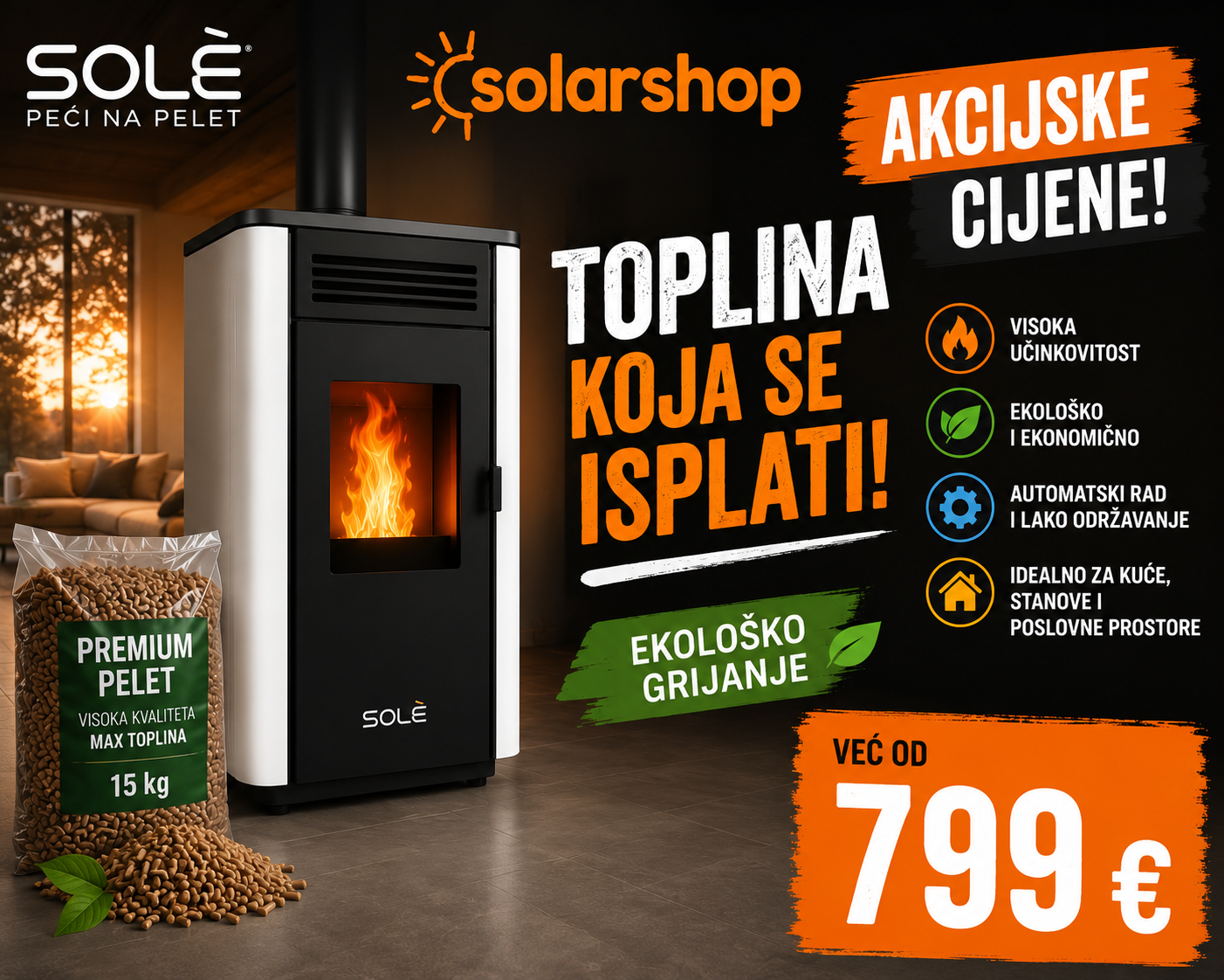 Peć na pelet CROATICA 12kW - Image 3