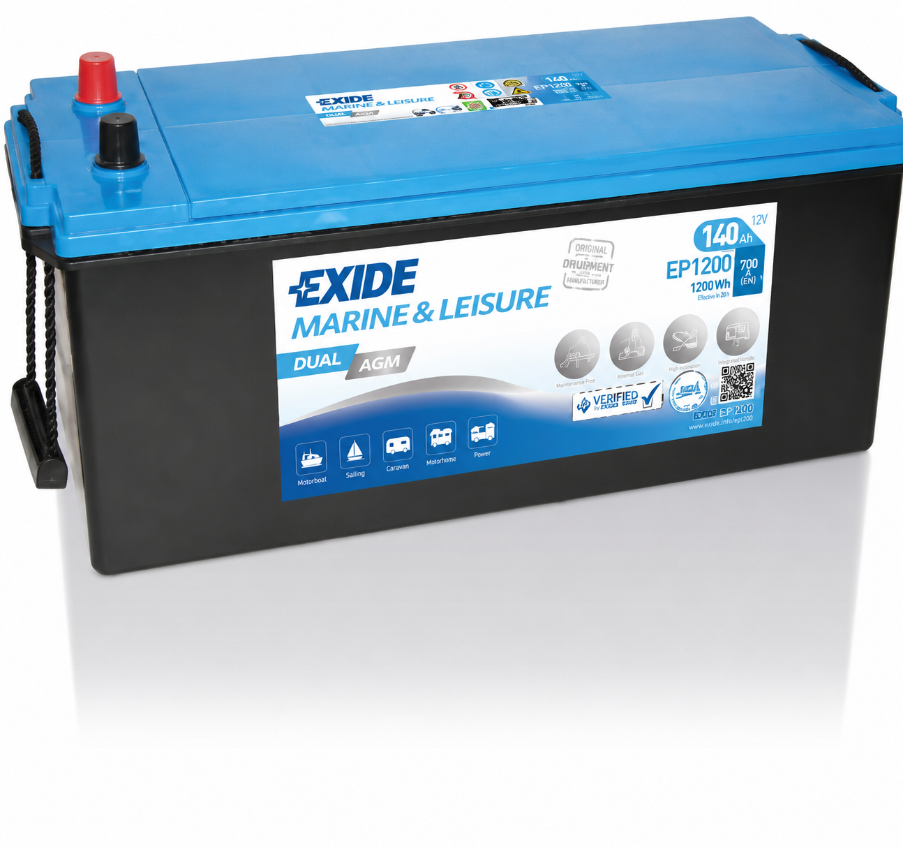 Akumulatori EXIDE DUAL AGM 140Ah MARINE akumulator baterija EP1200