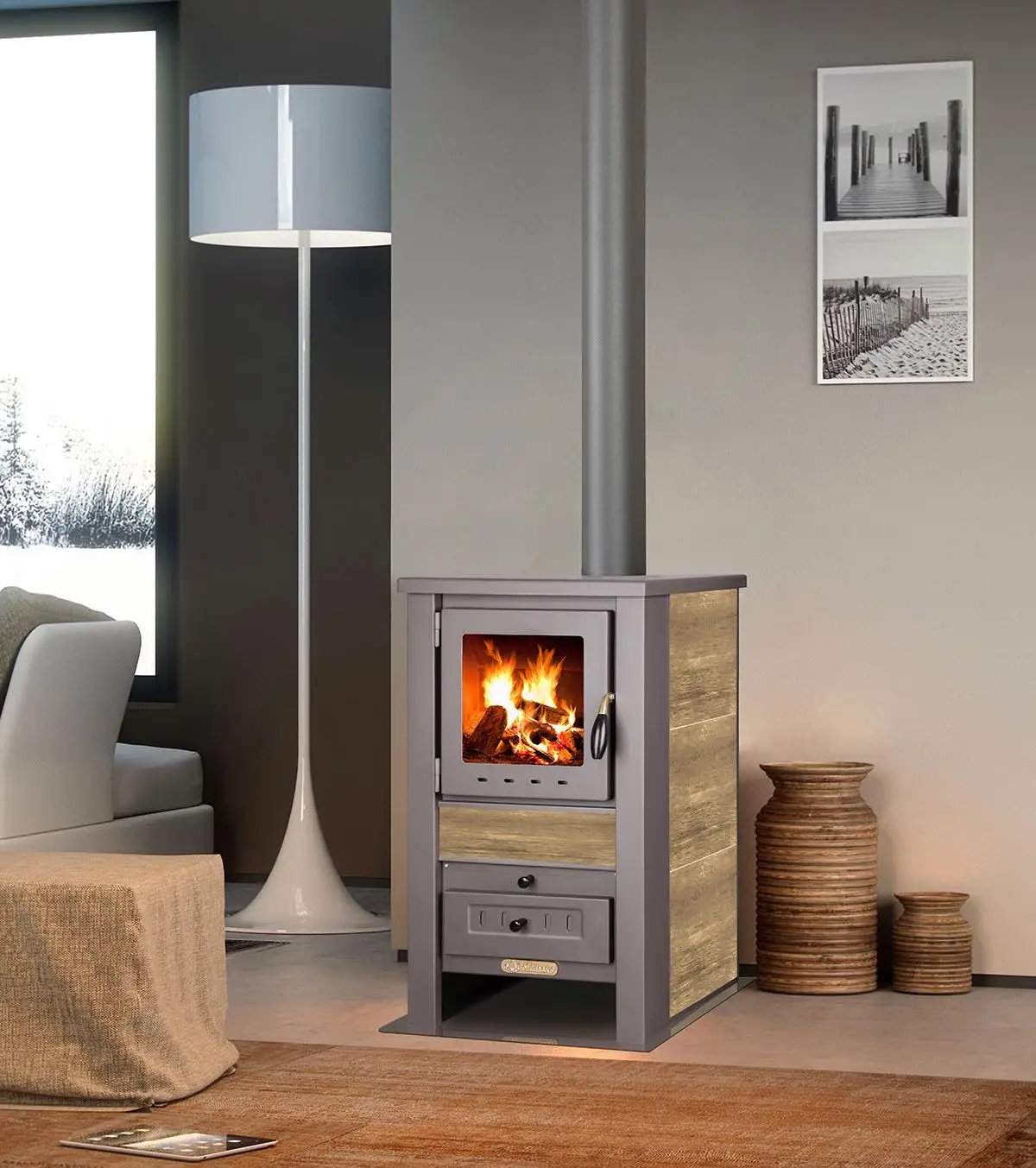 Kamin na drva NOVA G-krem - Image 2