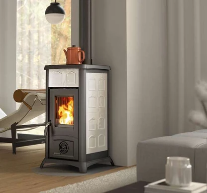 NORDICA peć na drva GEMMA CERAMICA ELEGANCE - bijela - Image 2
