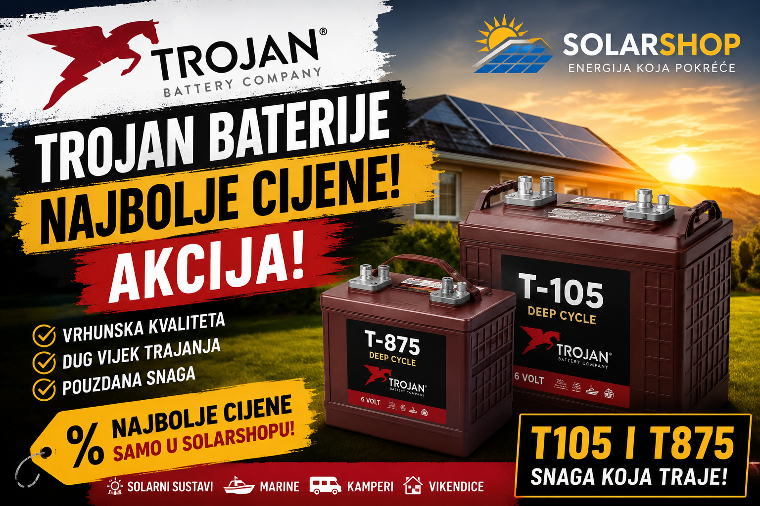 Trojan akumulator 8V 170Ah T875 Deep cycle - Image 2