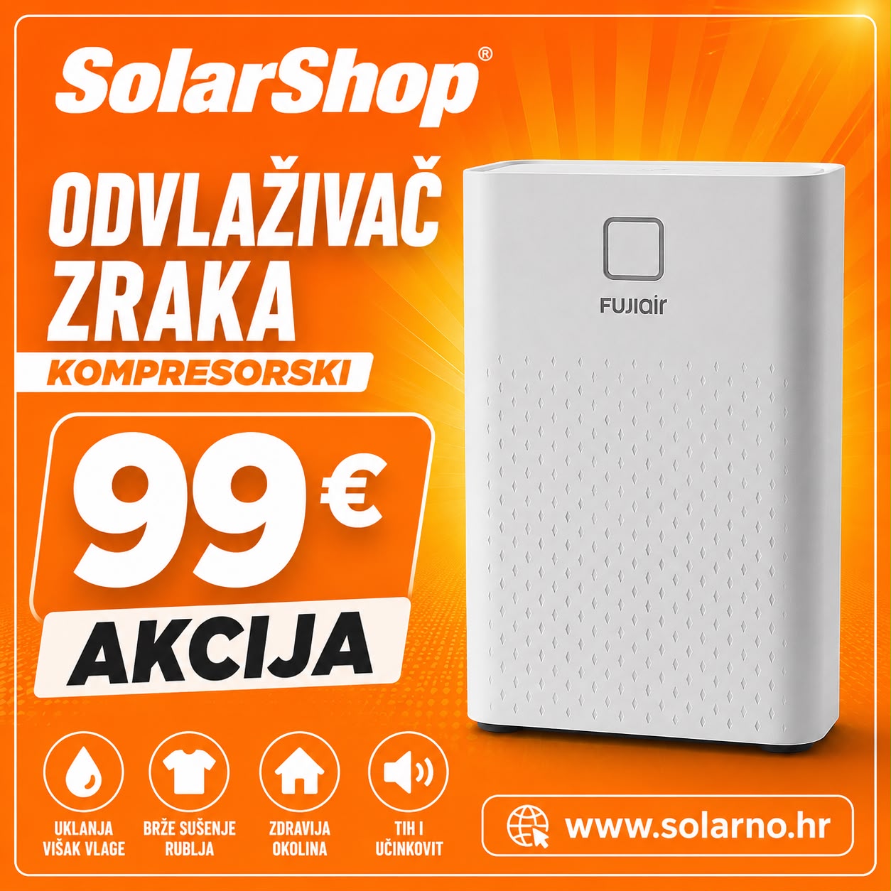 Odvlaživač zraka FUJIAIR SEIKAN 8L isušivači zraka