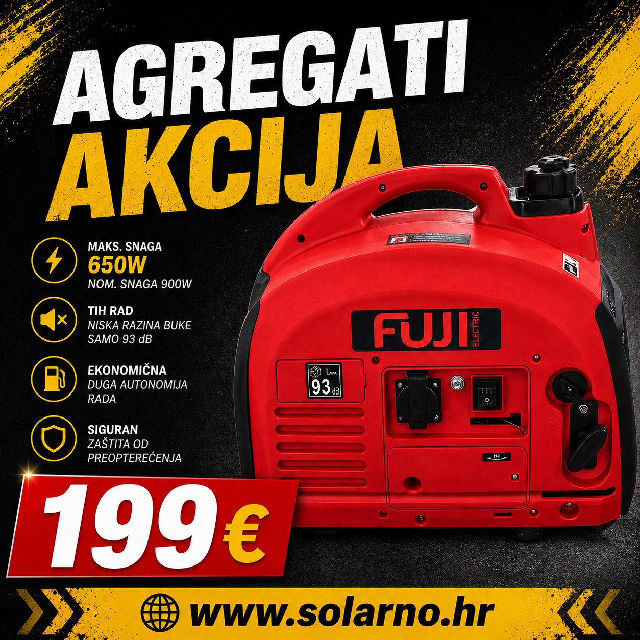 Benzinski agregat FUJI 600W, FUJI1800/650W inverter generator monofazni 