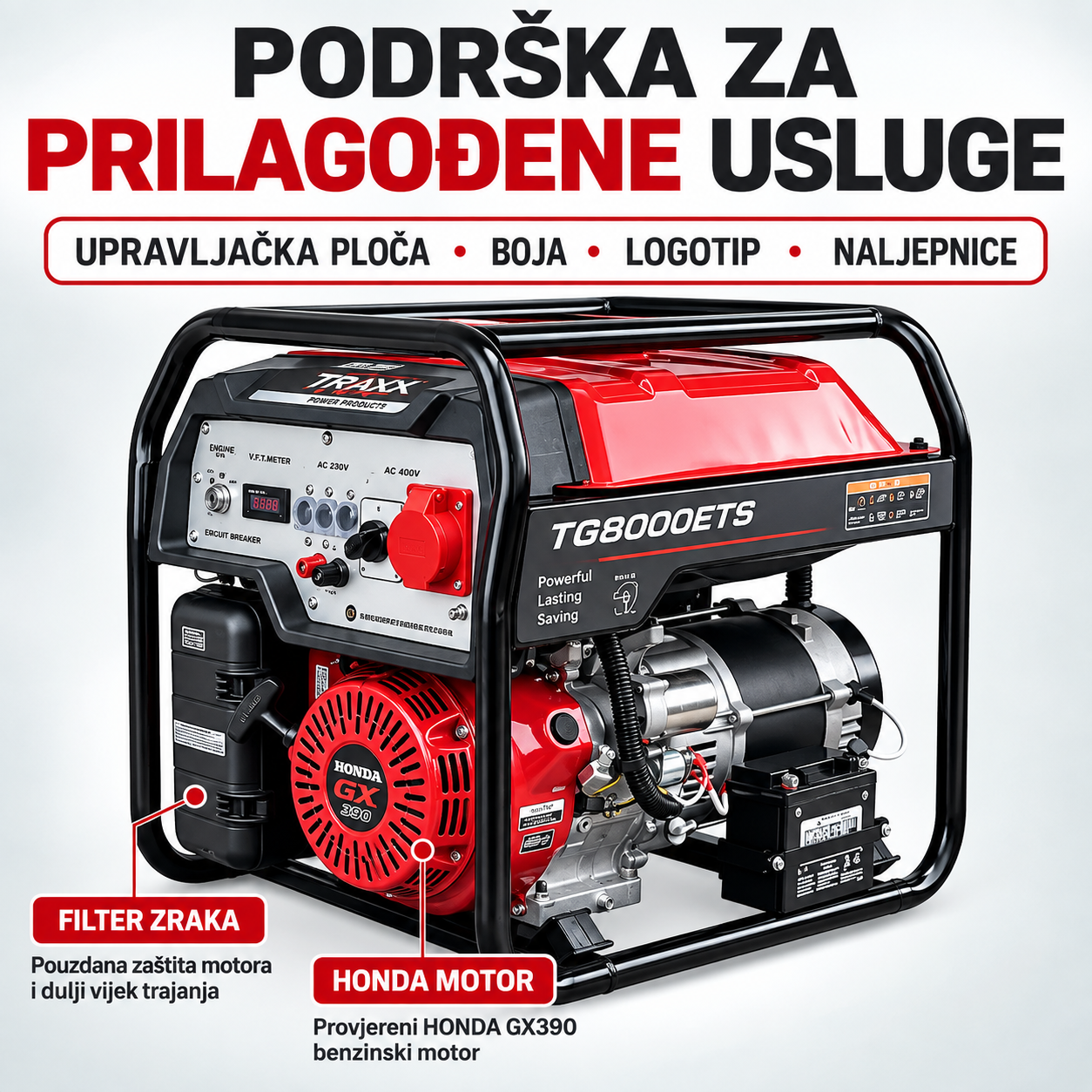 AGREGAT Honda 7kW benzinski motor HONDA GX390 - Image 2