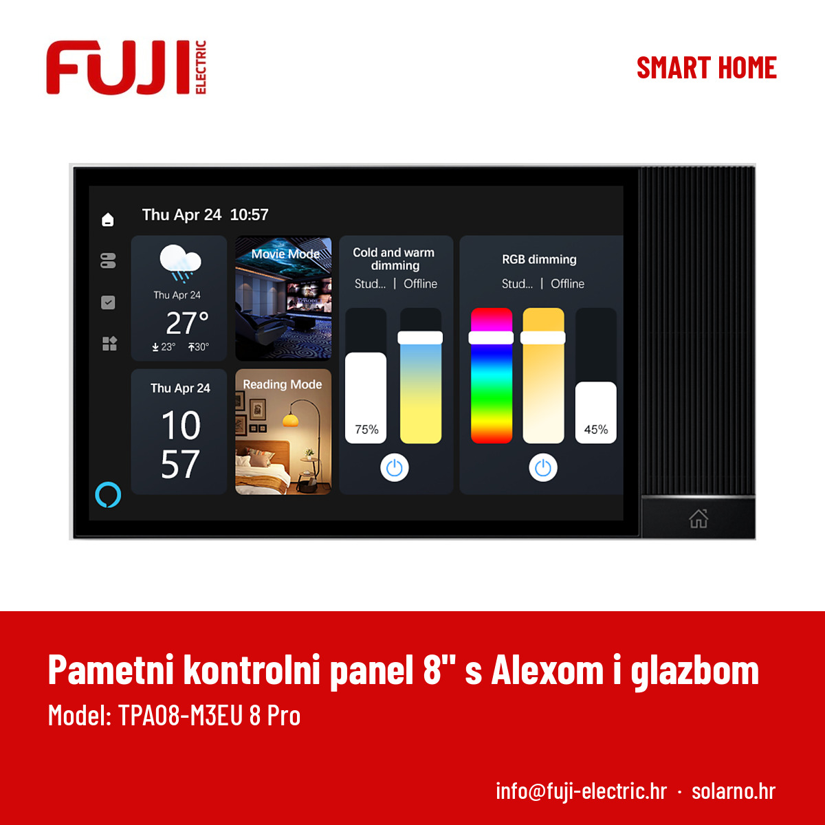 FUJI pametni kontrolni panel 8" s Alexom i glazbom - Image 2