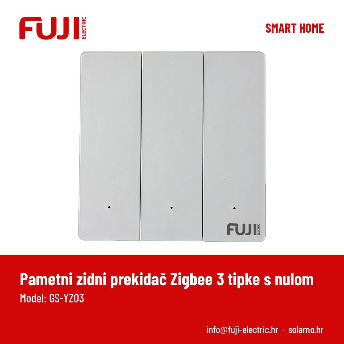 FUJI pametni zidni prekidač Zigbee 3 tipke s nulom - Image 2
