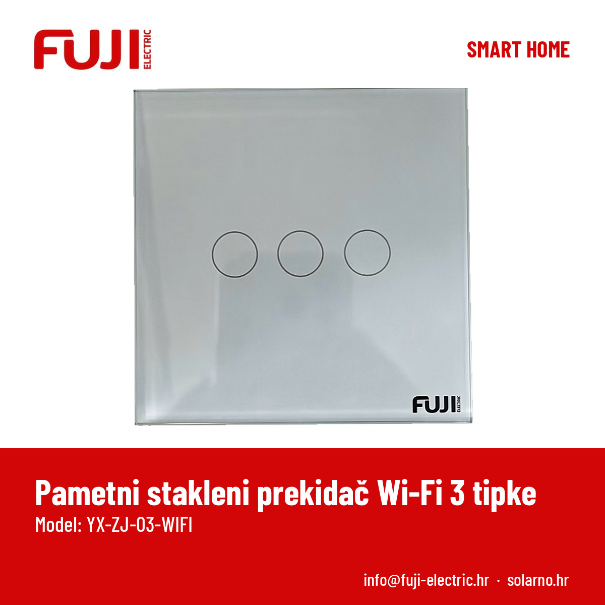 FUJI pametni stakleni prekidač Wi-Fi 3 tipke - Image 2