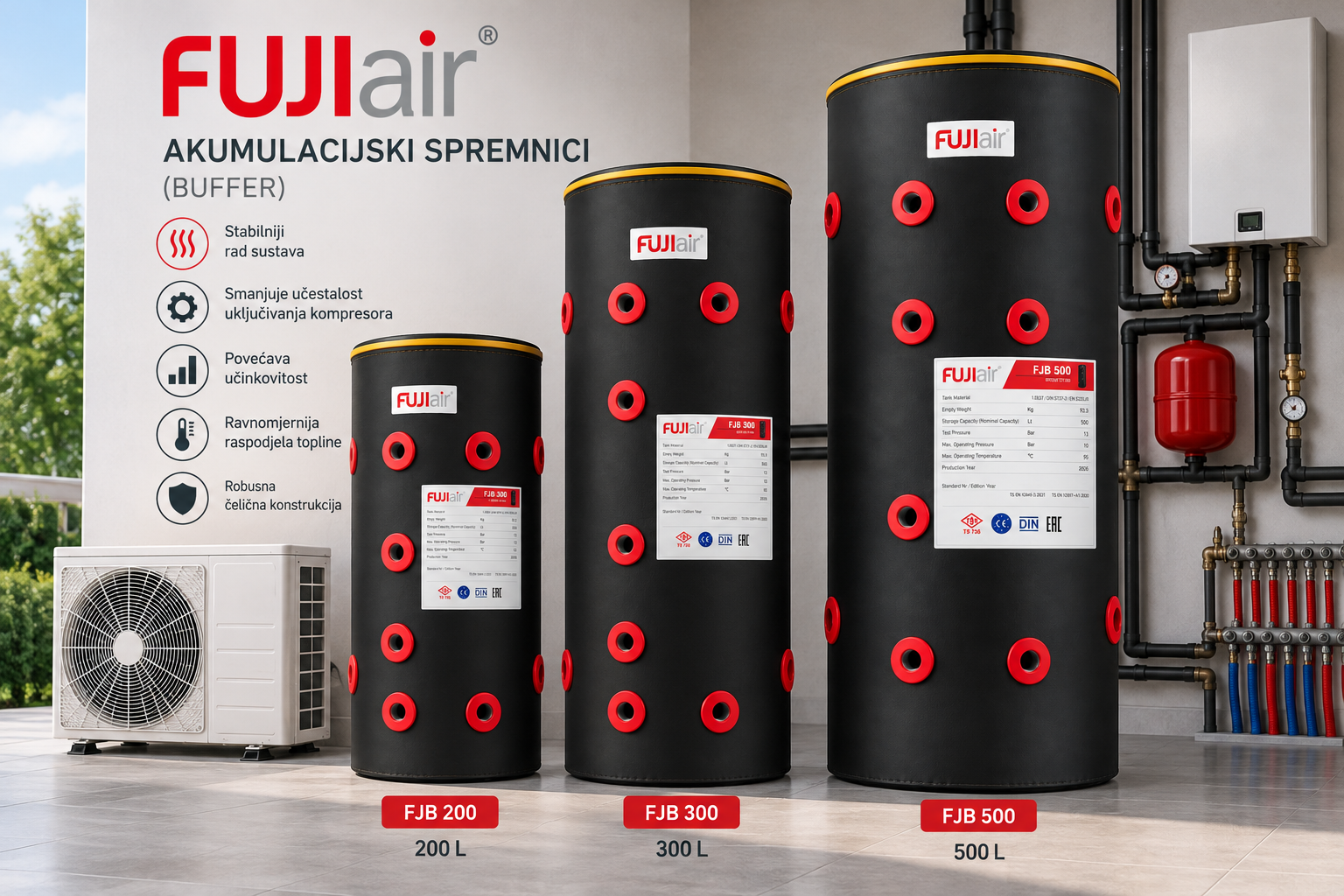 FUJI Air FJS PRO 300 spremnik potrošne tople vode 300L s izmjenjivačem za dizalicu topline - Image 4
